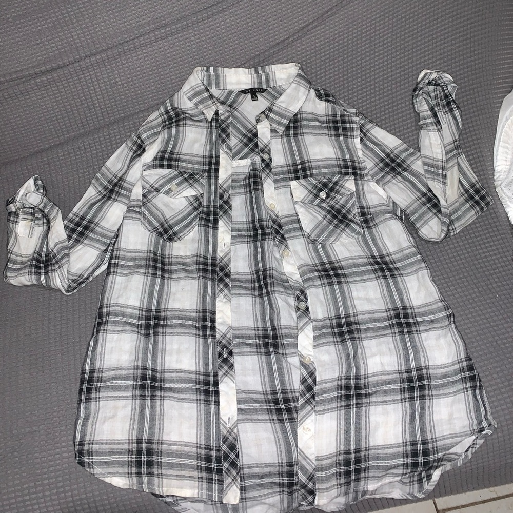 Tj maxx white, black, and grey flannel